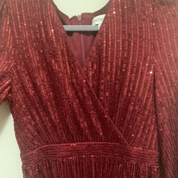 Elegant Red Sequin Gown - Picture 5 of 8